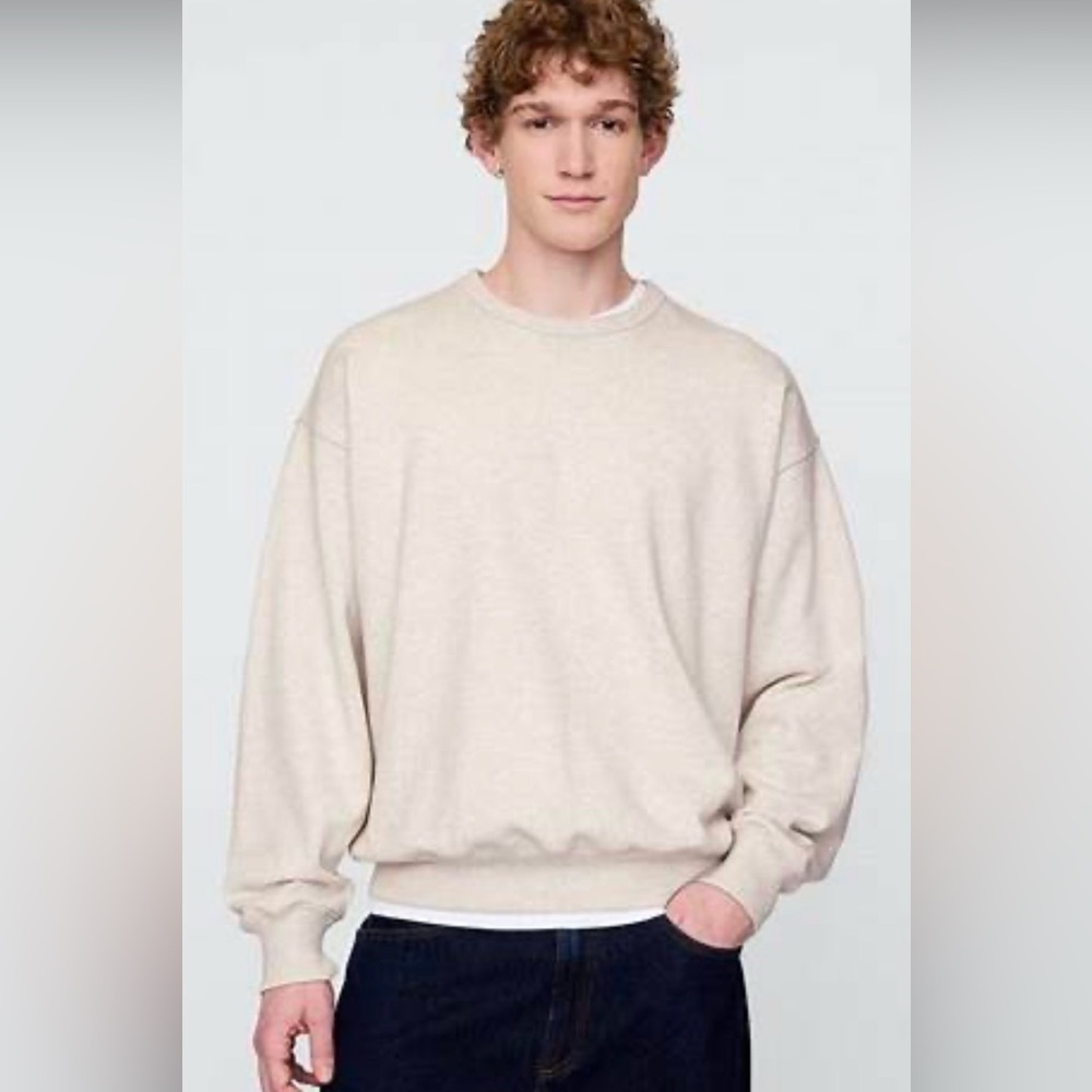 NWT GAP Oversized Overdyed French Terry Sweatshirt Light Heather Gray 🤍✨
